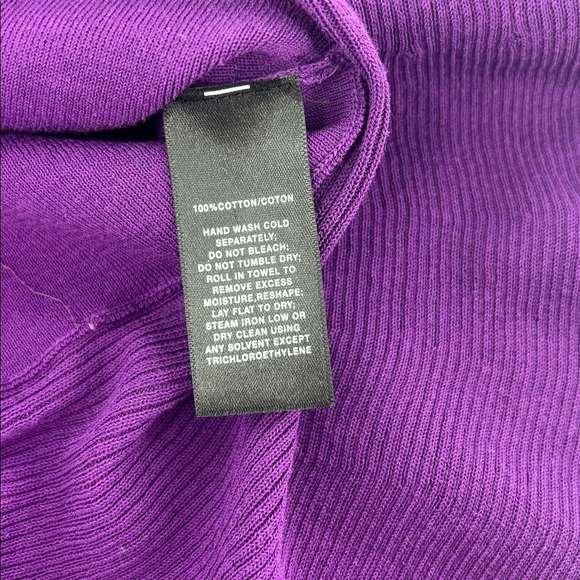 Lafayette 148 New York Purple Peplum cotton button front cardigan elevated basic - Picture 3 of 8